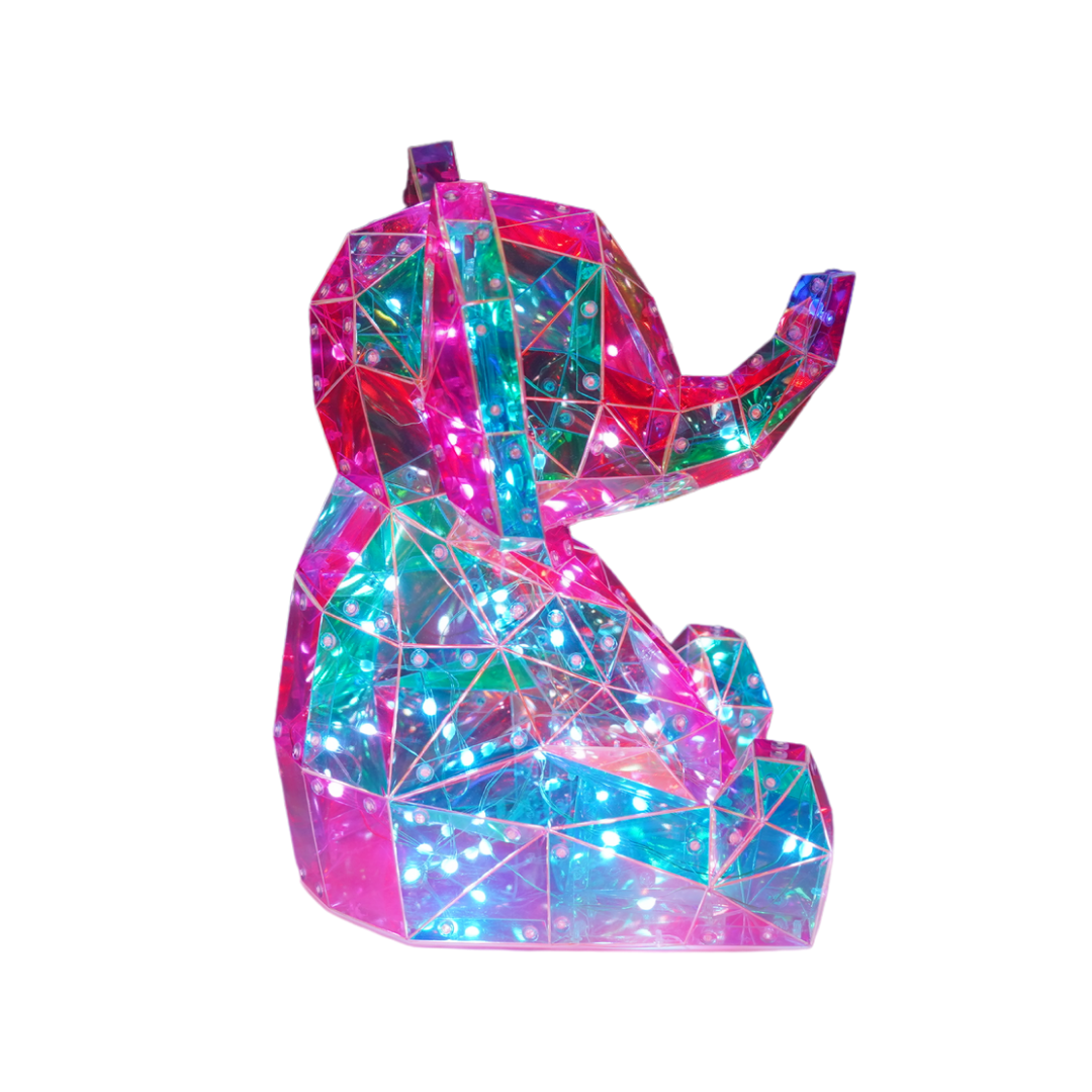 LED acrylic elephant night light. It reacts to music and is also USB connected. It's a great gift for all ages.