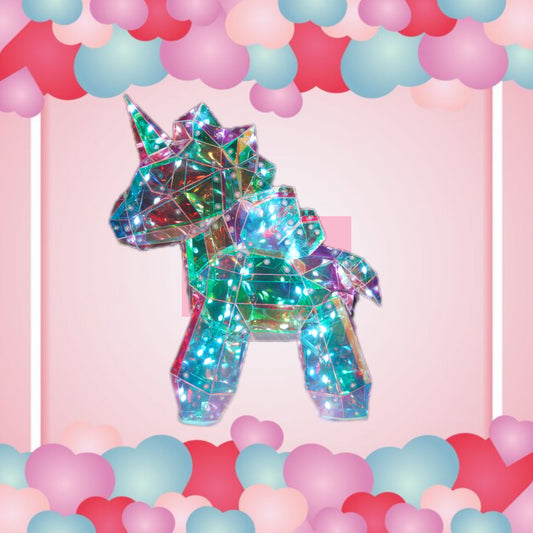 LED unicorn made out of acrylic. It is USB powered and reacts to music. Great gift for everyone